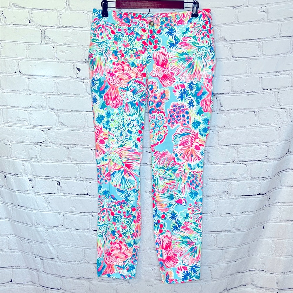 Lilly Pulitzer Serene Blue Gypsea Alina Pants Size 4 Excellent Condition